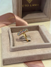 “Kaleidoscope” Rectangular Abstract Art 18Ct Gold Cocktail Ring with Sapphires and Diamonds