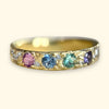 One-Of-A-Kind Pastel Ring Band 18 Ct gold Diamonds and Sapphires (Exclusive to Tomfoolery London)