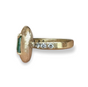 Emerald 1.84 Cts in 18 Ct Gold Pebble Ring with Diamonds IGI Certified Emerald Cut