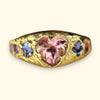 Pink Tourmaline Heart Ring “Cupids Love” 18 Ct Gold (Exclusive to Tomfoolery London)