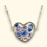 Sold Out - Harlequin One of a kind Sapphire Heart Candy in 14Ct Yellow Gold