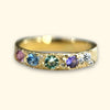 One-Of-A-Kind Pastel Ring Band 18 Ct gold Diamonds and Sapphires (Exclusive to Tomfoolery London)