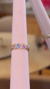 Sold Out - 18 Ct Gold One of a kind Multicoloured Abstract Art Sapphires Heart Band