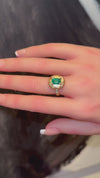 Emerald 1.84 Cts in 18 Ct Gold Pebble Ring with Diamonds IGI Certified Emerald Cut